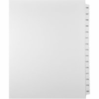 Mark Maker Legal Index Tabs, 1/15th Cut,With Individual Number, Letter Size - 1/15 - 166-180 - 11" (279.40 mm) Tab Height x 8.50" (215.90 mm) Tab Width - Letter - White Paper, Mylar Tab(s) - Pre-printed, Mylar Reinforcement, Laminated, Unpunched - 1 / Unit