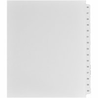 Mark Maker Legal Index Tabs, 1/15th Cut,With Individual Number, Letter Size - 1/15 - 46-60 - 11" Tab Height x 8.50" Tab Width - Letter - White Mylar, Paper Tab(s) - Pre-printed, Mylar Reinforcement, Laminated, Unpunched - 1 / Unit