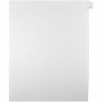 Onglet d'index Legal Mark Maker - 1/25 - 51 - hauteur de l'onglet 11 po (279,40 mm) x largeur de l'onglet 8,50 po (215,90 mm) - format lettre - Tab(s) Blanc Mylar, Papier - Pré-imprimé, Renforcement de Mylar, Laminées, Non perforé - 25 / Unité