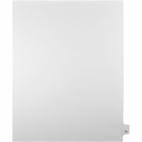 Onglet d'index Legal Mark Maker - 1/25 - 74 - hauteur de l'onglet 11 po (279,40 mm) x largeur de l'onglet 8,50 po (215,90 mm) - format lettre - Tab(s) Blanc Mylar, Papier - Pré-imprimé, Renforcement de Mylar, Laminées, Non perforé - 25 / Unité