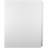 Mark Maker White Legal Index Tabs # 1-25, 1/25th Cut, With Numbered Sets, Letter Size - 1/25 - 1-25 - 11" Tab Height x 8.50" Tab Width - Letter - White Mylar, Paper Tab(s) - Pre-printed, Mylar Reinforcement, Laminated, Unpunched - 1 / Unit