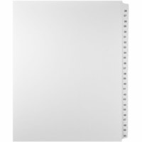 Mark Maker White Legal Index Tabs # 26-50, 1/25th Cut, With Numbered Sets, Letter Size - 1/25 - 26-50 - 11" Tab Height x 8.50" Tab Width - Letter - White Paper, Mylar Tab(s) - Pre-printed, Mylar Reinforcement, Laminated, Unpunched - 1 / Unit