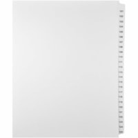 Mark Maker White Legal Index Tabs # 101-125, 1/25th Cut, With Numbered Sets, Letter Size - 1/25 - 101-125 - 11" Tab Height x 8.50" Tab Width - Letter - White Mylar, Paper Tab(s) - Pre-printed, Mylar Reinforcement, Laminated, Unpunched - 1 / Unit