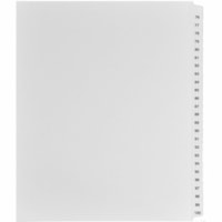 Mark Maker White Legal Index Tabs # 76-100, 1/25th Cut, With Numbered Sets, Letter Size - 1/25 - 76-100 - 11" Tab Height x 8.50" Tab Width - Letter - White Paper, Mylar Tab(s) - Pre-printed, Mylar Reinforcement, Laminated, Unpunched - 1 / Unit