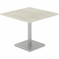 Table de cafétéria Innovations HDL - Bois d'hiver Carré Dessus - Argenté Carré, Thermolaqué Base - Modern Style - Caféteria - Assemblage requis - Bois d'hiver, Argenté, Laminées - Stratifié - Stratifié Matériel sup&e