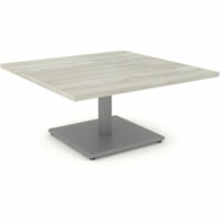 HDL Innovations Coffee Table - Band Edge - Material: Laminate - Finish: Winter Wood, Silver, Laminate - Winter Wood, Silver Table Top - Durable - For Coffee