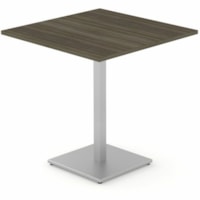 HDL Innovations 35-1/2" Square Table with Square Metal Base, Grey Dusk/Silver - Gray Dusk Square Top - Silver Square, Powder Coated Base - Modern Style - Cafeteria - Assembly Required - Gray Dusk, Silver, Laminated - Laminate - Laminate Top Material - 1