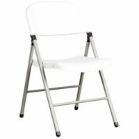 Heartwood Folding Chair - 19" x 22" x 32.3" - Material: Resin, High-density Polyethylene (HDPE), Polyethylene - Finish: Granite - Lightweight, Easy to Clean, Tubular Leg, Mid Back - For Indoor, Outdoor, Commercial