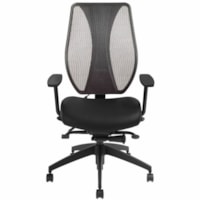 ergoCentric tCentric Chair - Black Fabric Seat - Mesh Back - Armrest