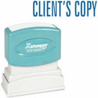 Sterling Xstamper Stock Stamp - Client's Copy - CLIENT COPY - 0.50" (12.70 mm) Impression Width x 1.63" (41.28 mm) Impression Length - 50000 Impression(s) - Plastic - Rectangle - Recycled