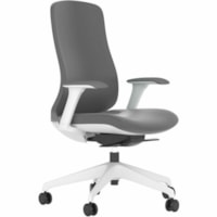 HDL Zeus Mid-Back Chair - Dark Gray Polypropylene Seat - Dark Gray Polypropylene Back - Mid Back - 5-star Base - Armrest