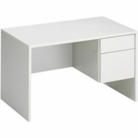 Global Genoa Single-Pedestal Desk, Avant Honey, 48" x 30" x 29" - x 48" x 30" x 29" - 2 x Box, File Drawer(s) - Single Pedestal - Material: Laminate - Finish: Avant Honey - Lockable, Lockable Drawer - For Commercial, File, Computer