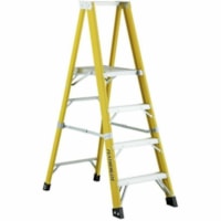 Featherlite 6508 8' Extra-Heavy Duty Fiberglass Stepladder - 136.08 kg Load Capacity - Type IA - Yellow