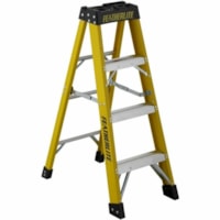 Featherlite 6904 4' Extra-Heavy Duty Fiberglass Stepladder - 3 Step - 136.08 kg Load Capacity - Type IA - Yellow