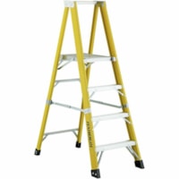 Featherlite 6505 5' Extra-Heavy Duty Fiberglass Stepladder - 136.08 kg Load Capacity - Type IA - Yellow