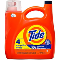 Tide High Efficiency (HE) Liquid Laundry Detergent, Original, 3.9L (100 Loads) - For Laundry - Liquid - 131.9 fl oz (4.1 quart) - Original Scent Width - 4 / Carton - Freshen