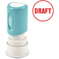 Sterling Xstamper Round Stock - Draft - "DRAFT" - 0.63" (15.88 mm) Impression Diameter - 50000 Impression(s) - Red - Plastic - Round - Recycled - 1 / Unit