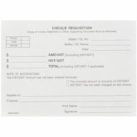 Mark Maker Cheque Requisition Pads - 4" (10.2 cm) x 5 1/2" (14 cm) Sheet Size - Paper - 10 / Unit