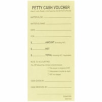 Mark Maker Petty Cash Voucher Pads - 3 1/2" (8.9 cm) x 5 1/2" (14 cm) Sheet Size - Paper - 10 / Pack