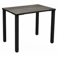 HDL Innovations Table Desk - 36" x 24" x 29" - Band Edge - Material: Laminate, Metal - Finish: Gray Dusk, Black - Leveler - For Computer, Commercial