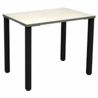 HDL Innovations 35-1/2" Table Desk with 2" Black Offset Legs, Winter Wood - Band Edge - Material: Laminate, Metal - Finish: Winter Wood, Black, Laminate - For Commercial, Home, Office