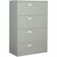 Global 30"W 4 Drawer Lateral File (9330-4F1H) - 30" Width x 18" Depth x 54" Height - 4 x Drawer(s) for File - Letter, Legal - Lateral - Hanging Bar, Interlocking, Welded, Durable, Leveling Glide, Storage Drawer, Lockable, Reinforced - Nevada - Steel