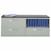 Global 30"W 2 Drawer Lateral File - 30" Width x 18" Depth x 27.1" Height - 2 x Drawer(s) for File, Document - Letter, Legal, A4 - Lateral - Hanging Bar, Cam Lock, Interlocking, Durable, Leveling Glide, Lockable, Reinforced, Anti-tip Locking - Nevada - Steel