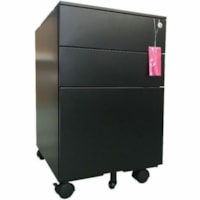 TygerClaw "LCD86124CB" 3 Drawer Lateral Filing Cabinet - 3 x Drawer(s) for File - A4, Foolscap - Lateral - 132.28 lb (60000 g) Load Capacity - Ball Bearing Slide, Built-in Handle, Durable, Anti-tilt Mechanism, Lockable, Casters, Rubber Feet - Black - Powder Coated - Steel, Polyester, Metal - Assembl