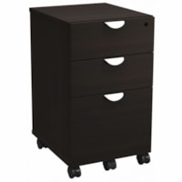 HDL Mobile Pedestal B/B/F - 16" x 19" x 27.5" - 3 x File, Box Drawer(s) - Material: Laminate - Finish: Evening Zen, Laminate - Lockable Drawer, Mobility, Pencil Tray, Heavy Duty, Locking Casters, File Drawer, Lockable - For Commercial