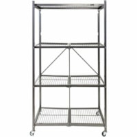 TygerClaw LCD86127FR" 4 Shelf Foldable Storage Unit - 4 Shelf(ves) - 4 Tier(s) - Heavy Duty, Foldable, Sturdy, Rust Resistant, Lockable Casters - Powder Coated Steel, Polyester