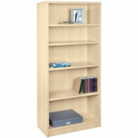 HDL Bookcase - 5 Shelve(s) - 3 Adjustable Shelf(ves) - Material: Laminate, Particleboard - Finish: Laminate, Hard Rock Maple - Adjustable/Fixed Shelf, Adjustable - For Book, Commercial