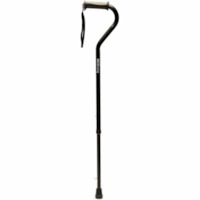 BIOS Medical Offset Cane with Retractable Ice Pick - 300 lb (136077.71 g) Load Capacity - Lightweight, Ergonomic Handle, Comfortable, Adjustable Height - Aluminum