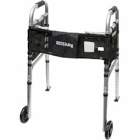 BIOS Living Deluxe Folding Walker with Wheels - 136.08 kg Load Capacity - Lightweight, Foldable, Adjustable Height - Silver