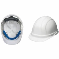 ERB Omega II Safety Cap - Recommended for: Head - One Size Size - High-density Polyethylene (HDPE), Nylon - White - Ratchet, Low Profile, Washable, Removable, Moulded Face - 1 / Unit