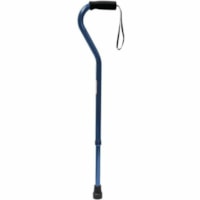 BIOS Medical Offset Cane - 300 lb (136077.71 g) Load Capacity - Lightweight, Convenient Cane Strap, Ergonomic Handle, Comfortable, Adjustable Height - Blue - Aluminum, Rubber