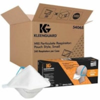 Kleenguard N95 Pouch Respirator - Recommended for: Industrial - Small Size - Particulate Protection - Polypropylene - White - Comfortable, Breathable, Foldable, Adjustable Nose-piece, Soft, Stretchable, Latex-free, Non-sterile, Head Strap, Lightweight - 20 / Pack 