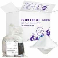 KIMTECH N95 Pouch Respirator - Small Size - Particulate Protection - Polypropylene - White - Comfortable, Breathable, Foldable, Adjustable Nose-piece, Soft, Stretchable, Latex-free, Head Strap, Lightweight - 50 / Pack 