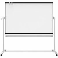 Quartet Prestige 2 Magnetic Whiteboard Reversible Easel, 72" x 48" - 72" (6 ft) Width x 48" (4 ft) Height - White Porcelain Surface - Graphite Frame - Magnetic - Double-sided, Locking Casters, Stain Proof, Ghost Resistant, Reversible - Assembly Required