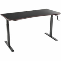 TygerClaw 63" Manual Height-Adjustable Gaming Desk, Black - 110 lb (49.90 kg) Capacity - Height Adjustable - 29.5" (749.30 mm) Height x 63" (1600.20 mm) Width x 31.5" (800.10 mm) Depth - Commercial, Gaming - Assembly Required - Black - Metal, Wood - 1