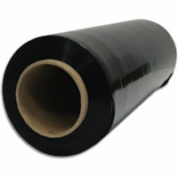 Malpack Stretch Wrap, Black, 14" x 1,500', Carton of 4 - Puncture Resistant, Damage Resistant, Residue-free - Black - 4 / Carton