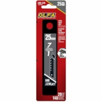 Olfa 25mm HBB Ultra-Sharp Black Snap Blade - 5, 10, 20, or 40 Packs - 0.98" (25 mm) Length x 0.71" (18 mm) Width - Durable, Heavy Duty, Snap-off - Carbon Steel - Black - 20 / Pack