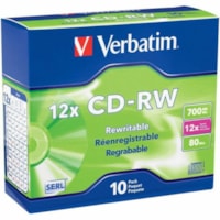 Verbatim CD Rewritable Media - CD-RW - 700 MB - 10 Pack