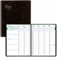 Blueline Timanager Appointment Book/Planner - Weekly, Monthly - 13 Month - December 2024 - December 2025 - 7:00 AM to 7:30 PM - Half-hourly - 6 3/4" x 8 1/2" Sheet Size - Twin Wire - Black - Paper - Monthly Planner, Appointment Schedule, Soft Cover, Top Priorities Section, Phone Directory, Notes Sec