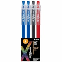 FriXion FriXion Ball Gel Pen - 0.7 mm (0.03") Fine Pen Point - Blue, Black, Red Ink - Thermosensitive Gel Ink - Blue, Black, Red Barrel - Stainless Steel, Carbide Tip - 4 / Set