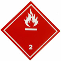 SPC Flammable Gas Label, 4" x 4" , Hazard Class 2.1, White on Red, 500 labels/Pack - 4" Width x 4" Length - High Gloss - Red - Paper - 500 Total Label(s) - Pre-printed, Non-worded, Coated Paper - 500 / Pack