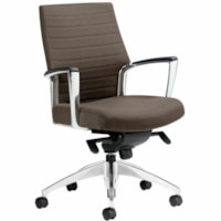 Global Accord Chair - Mesh Back - Mid Back - 5-star Base - Slate - Vinyl, Fabric - Armrest