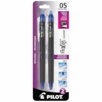 FriXion FriXion Point Gel Pen - 0.5 mm (0.02") Extra Fine Pen Point - Refillable - Retractable - Blue Ink - Thermosensitive Gel Ink - Black Barrel - 2 / Pack