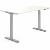 Offices To Go Newland Height Adjustable Desk, 60x30" , White - 265 lb (120.20 kg) Capacity - Height Adjustable - White