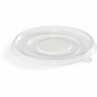 Eco Guardian 16 oz Clear, Flat PET Lid for Round Fibre Wide Mouth Container - Round - Polyethylene Terephthalate (PET) - Clear - 50 Piece