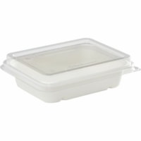 Eco Guardian 32 oz Rectangular Fibre Compostable Container - Food - Microwave Safe - Oven Safe - Natural - Fiber, Sugarcane, Bagasse, Paper Body - Rectangle - 300 / Case